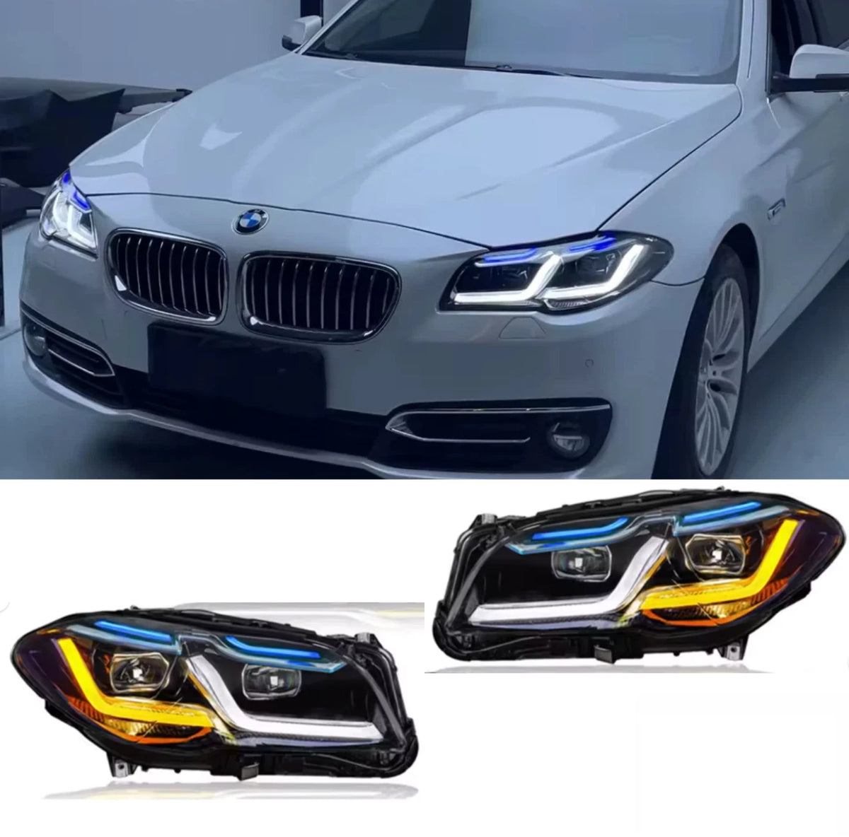BMW F10 F11 G30 Style LED Headlights - main view