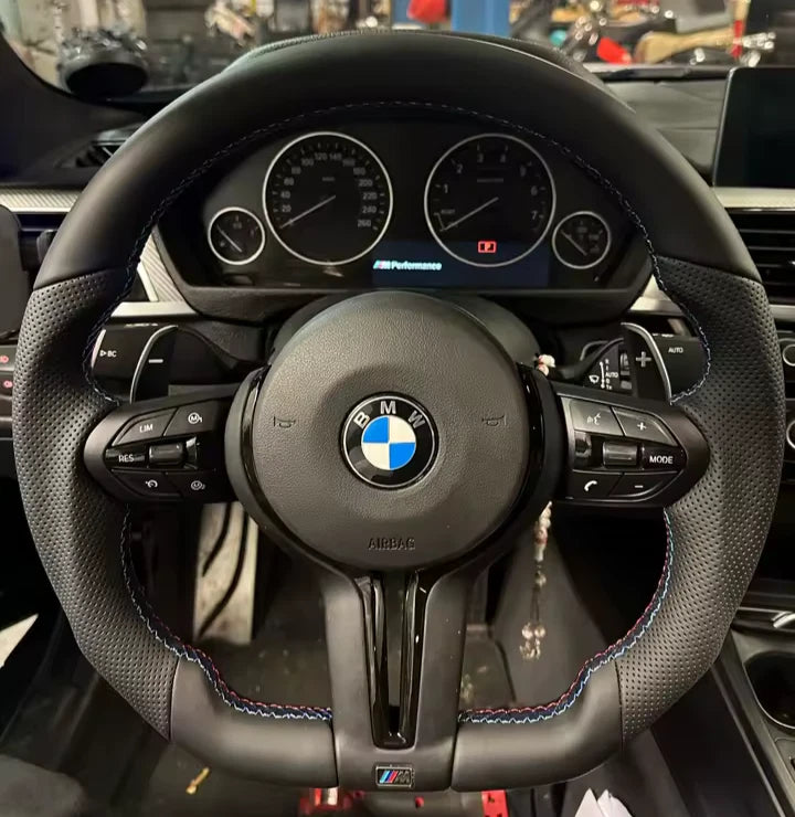 BMW F Series Flat Bottom Black Steering Wheel - main view