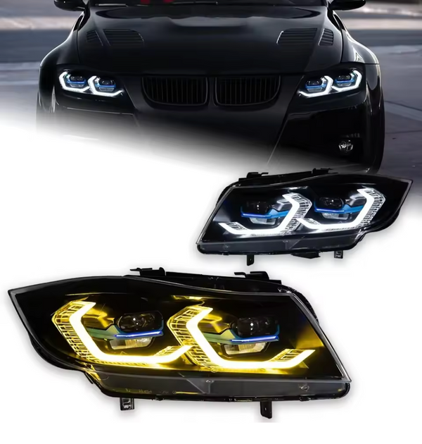BMW 3 Series E90 LED Headlights — Laser Style Switchable (Pair)