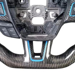 Ford Focus Nitrous Blue Carbon Steering Wheel - blue stripe