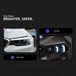 BMW G30 F90 Snake Eye LED Headlights - lit