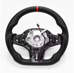 BMW Flat Bottom Custom Leather Steering Wheel - angle