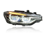 BMW F30 F31 Ikon Style LED Headlights - lit