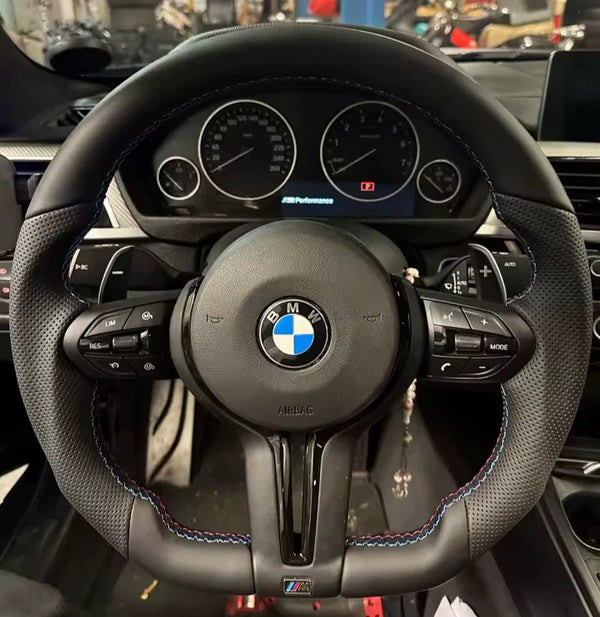 BMW F Series Flat Bottom Black Steering Wheel - main view