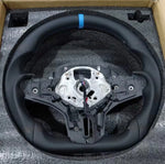 BMW Heated Leather Steering Wheel Blue - angle view