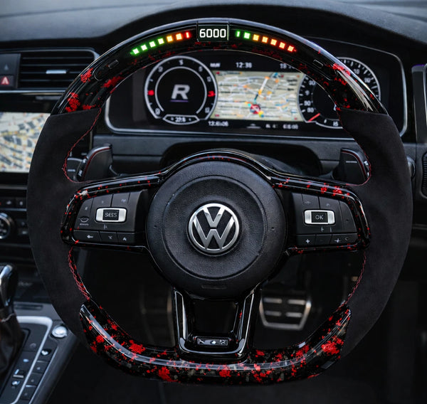 VW Audi Forged Carbon LED Steering Wheel - main view