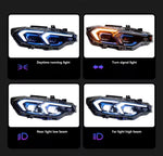 BMW F30 F31 Dynamic Facelift Headlights - lit