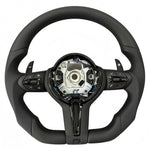 BMW F Series Flat Bottom Black Steering Wheel - flat bottom