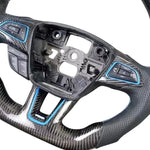 Ford Focus Nitrous Blue Carbon Steering Wheel - flat bottom