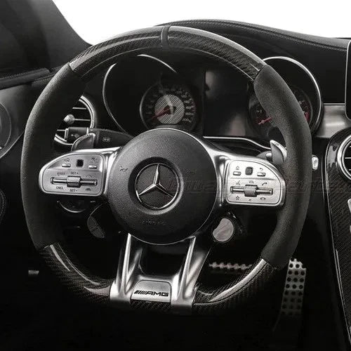 Mercedes-AMG carbon fibre steering wheel - angle view